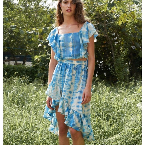 NWT A Peace Treaty handmade ruffled wrap skirt - Picture 1 of 8